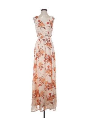 Baltic Born Cream Maxi Dress with Orange Floral Print